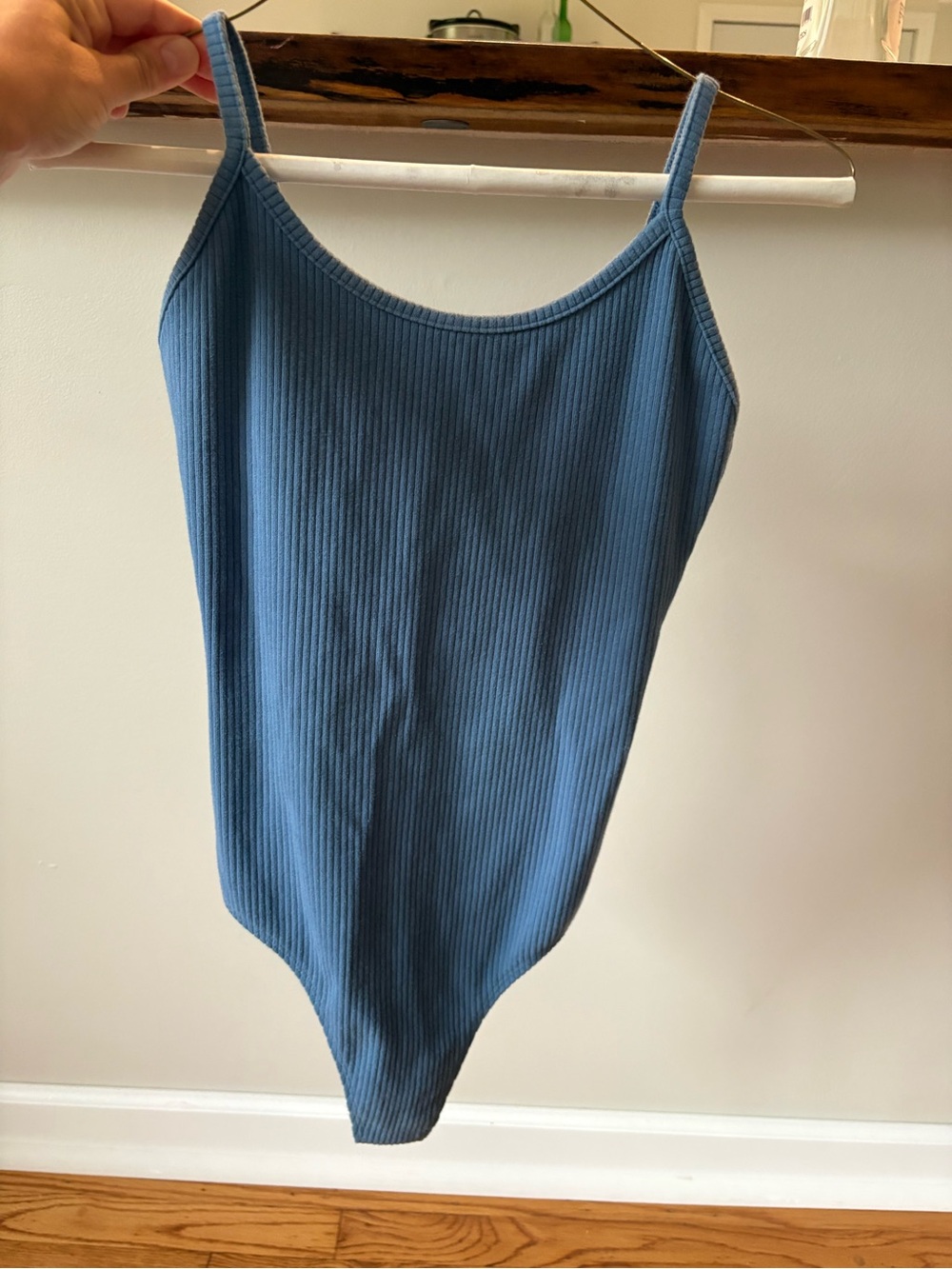 American Eagle Outfitters Blue Ribbed Women’s Body Suit